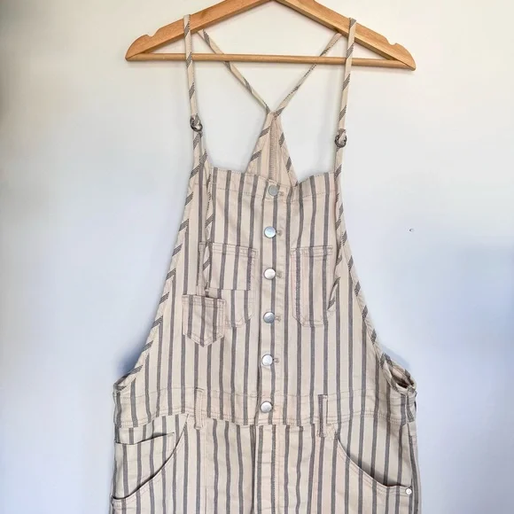 Pilcro Denim Stripe Painter Overalls - Picture 8 of 16